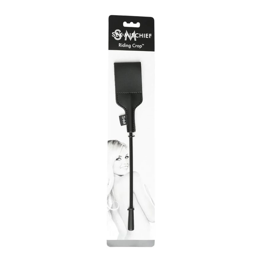 SPORTSHEETS – SEX & MISCHIEF Riding Crop – Zwart 31 cm - afbeelding 2
