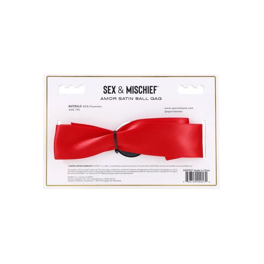 Sportsheets - Sex & Mischief Amor Satin Ball Gag - afbeelding 4