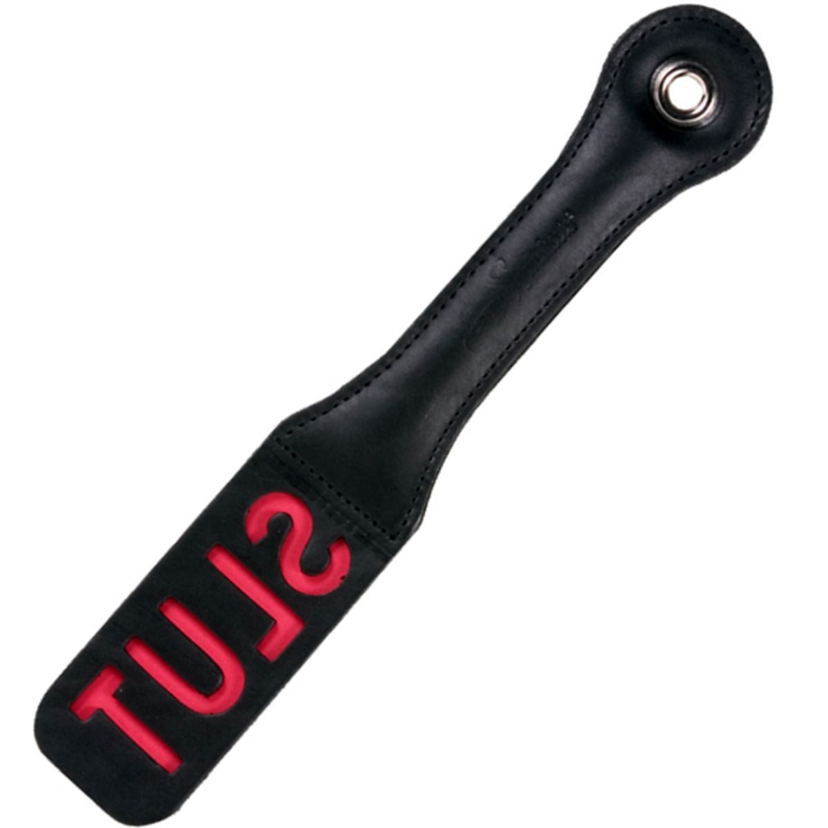 Sportsheets – Leather Impression Paddle – Slut Zwart