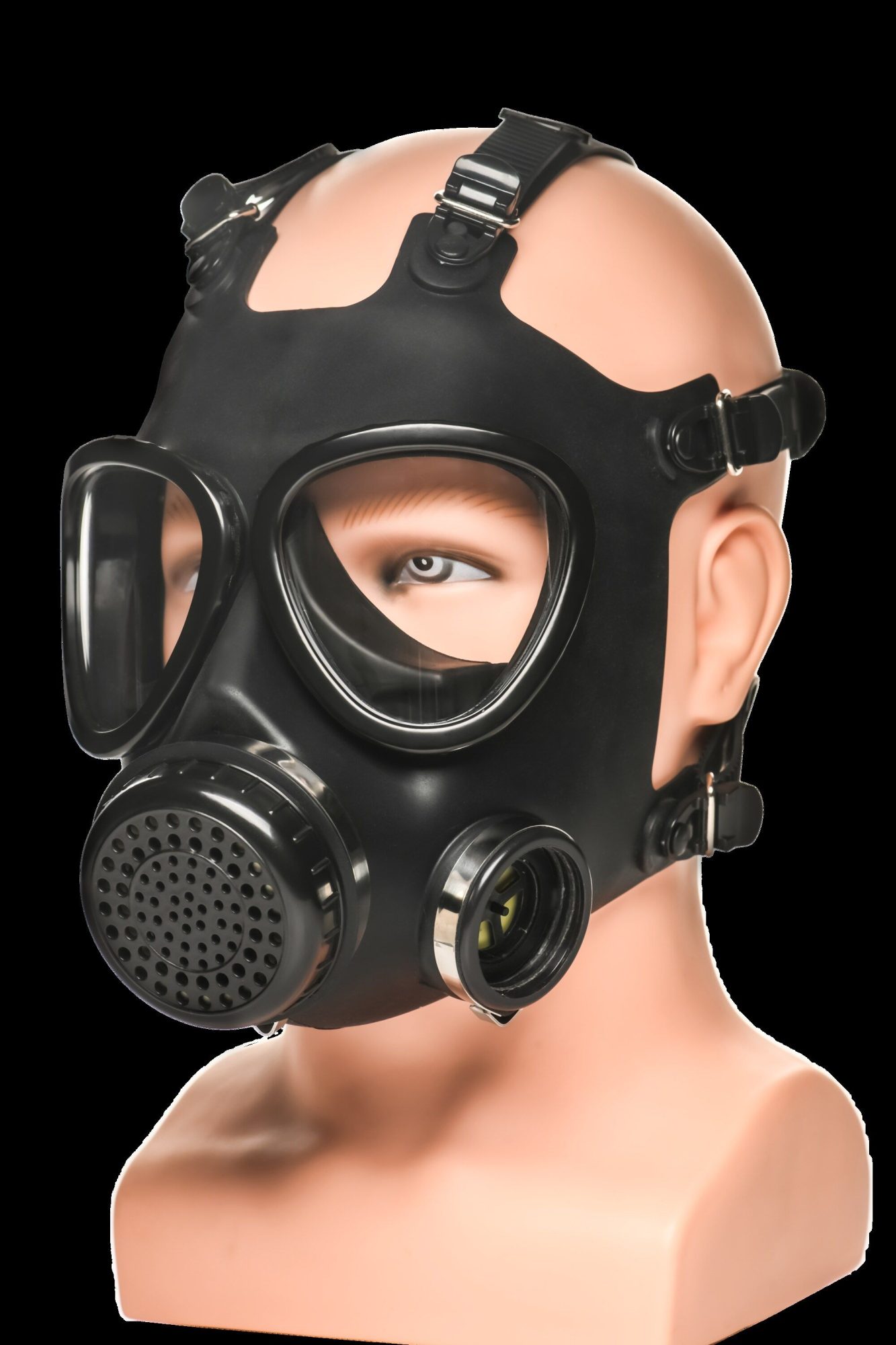 XR Brands - Inhaler Gas Masker Met Fles - Zwart & Wit - afbeelding 4