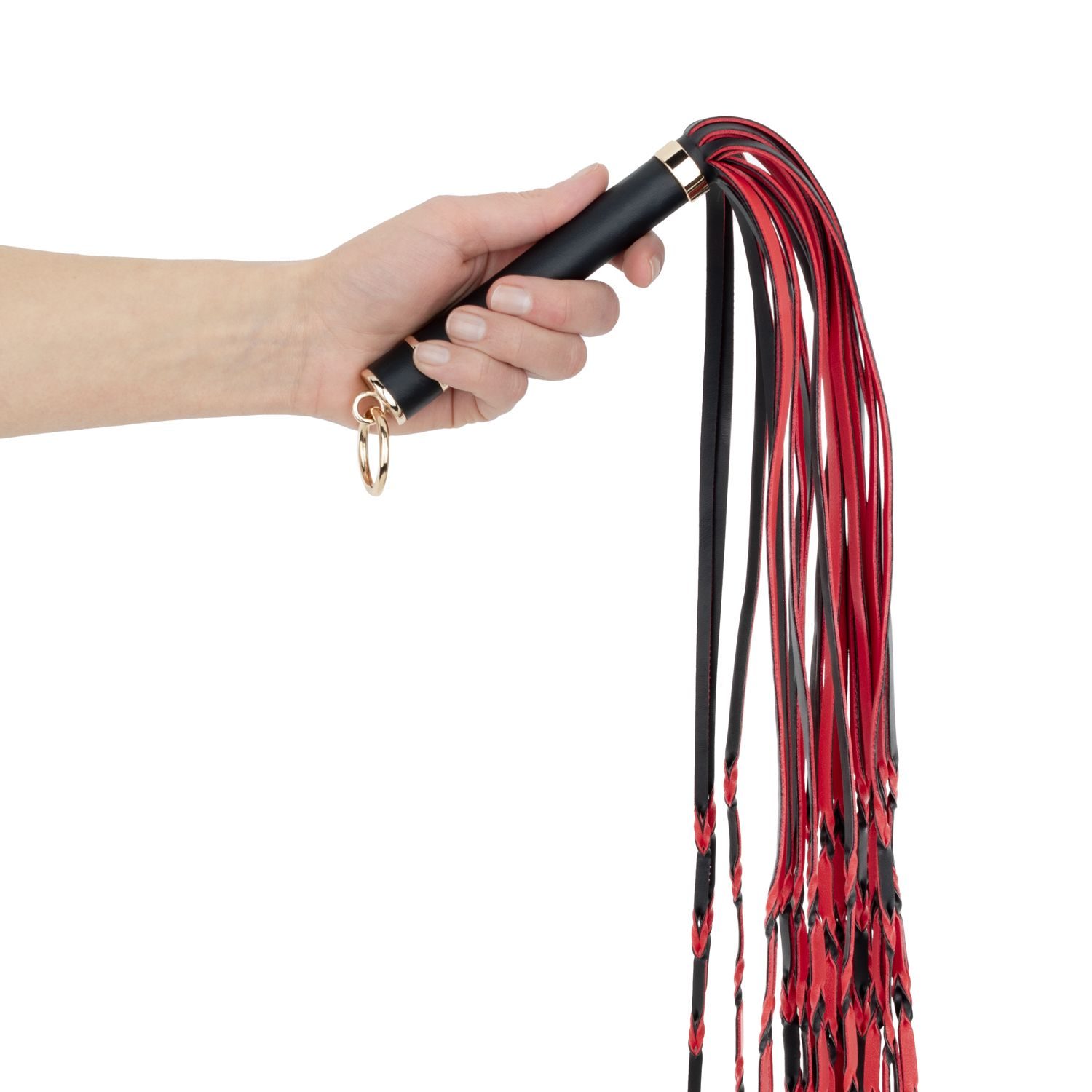 Easytoys Fetish - Flogger 64 cm - Rood en Zwart - afbeelding 4