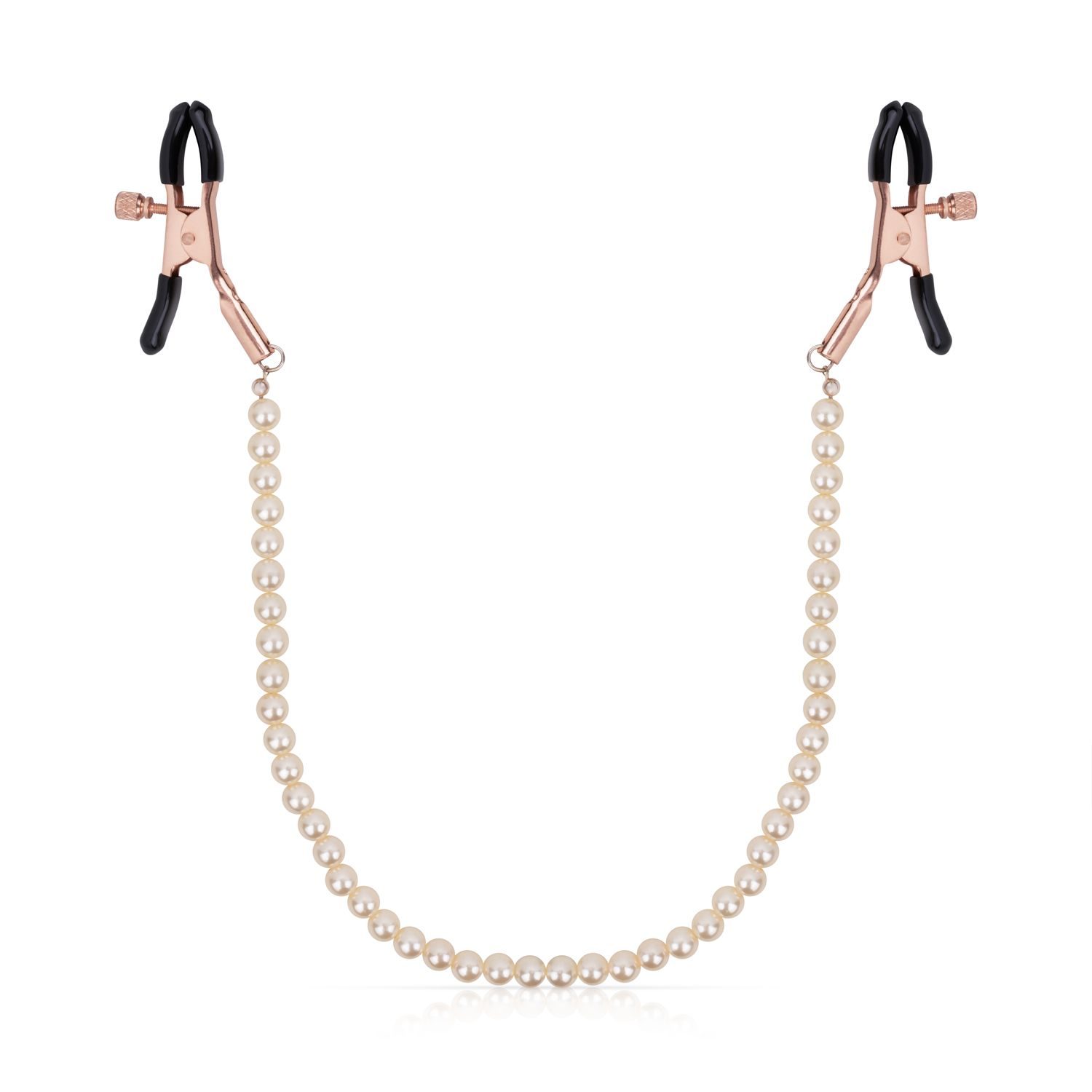 Rosy Gold - Tepelklemmen met parelketting - Verstelbaar