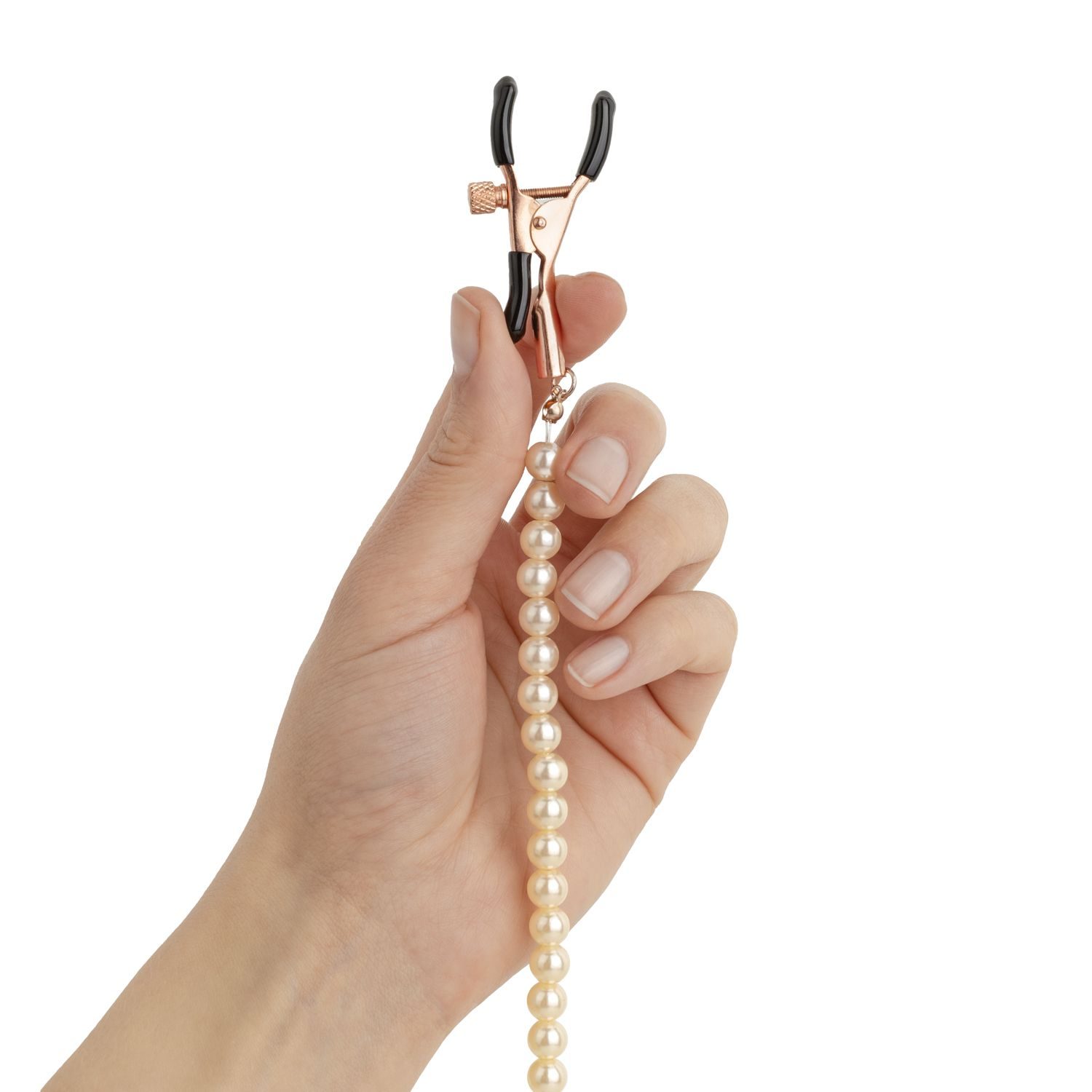 Rosy Gold - Tepelklemmen met parelketting - Verstelbaar - afbeelding 7