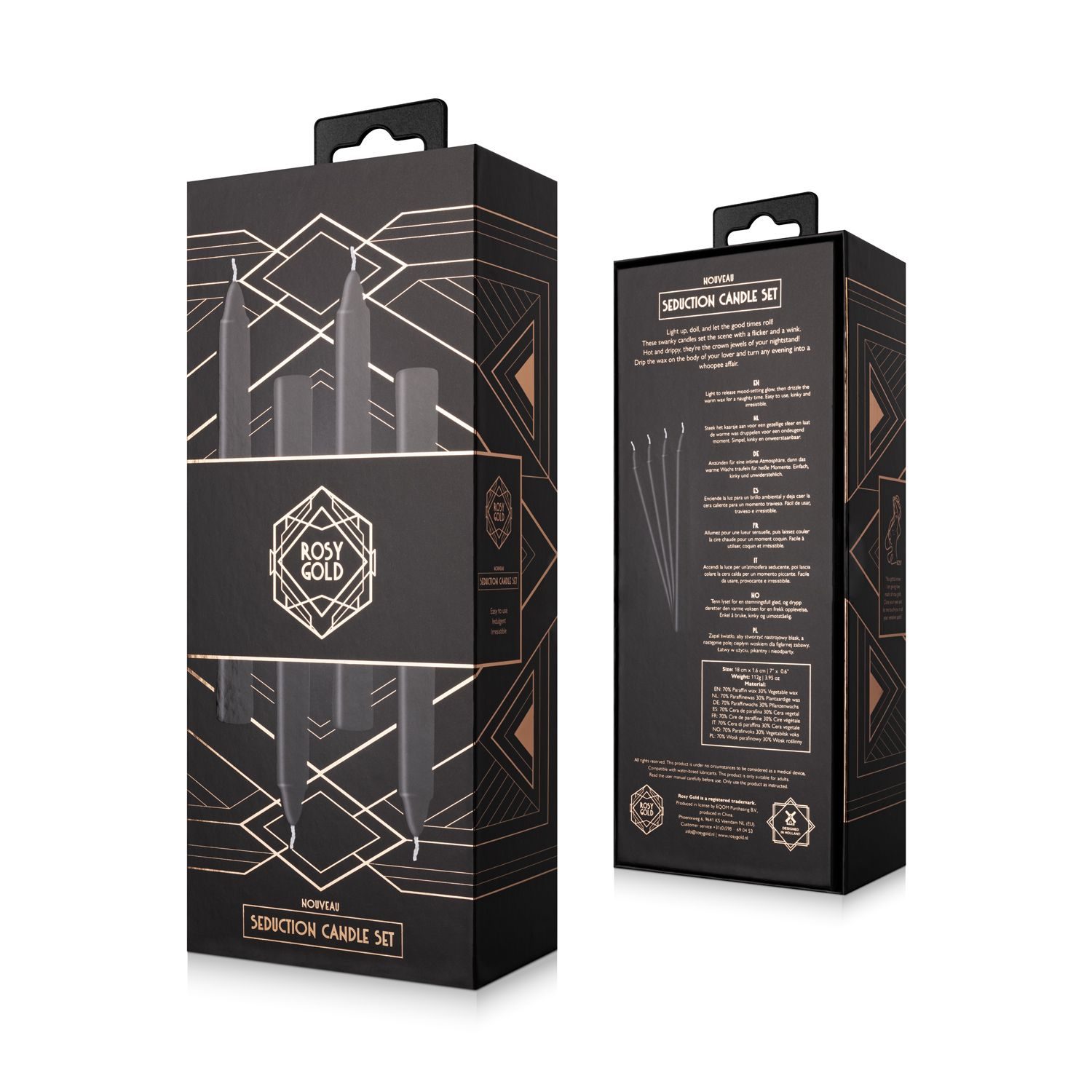 Rosy Gold - Seduction Candle Set - Zwart - afbeelding 2