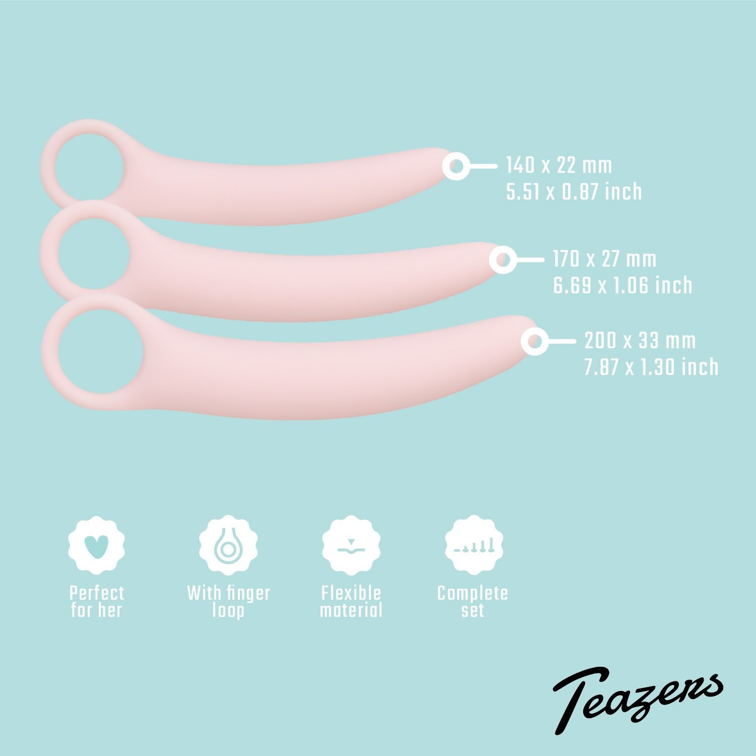 Teazers - Dilatatorenset 3-delig - Roze - afbeelding 2
