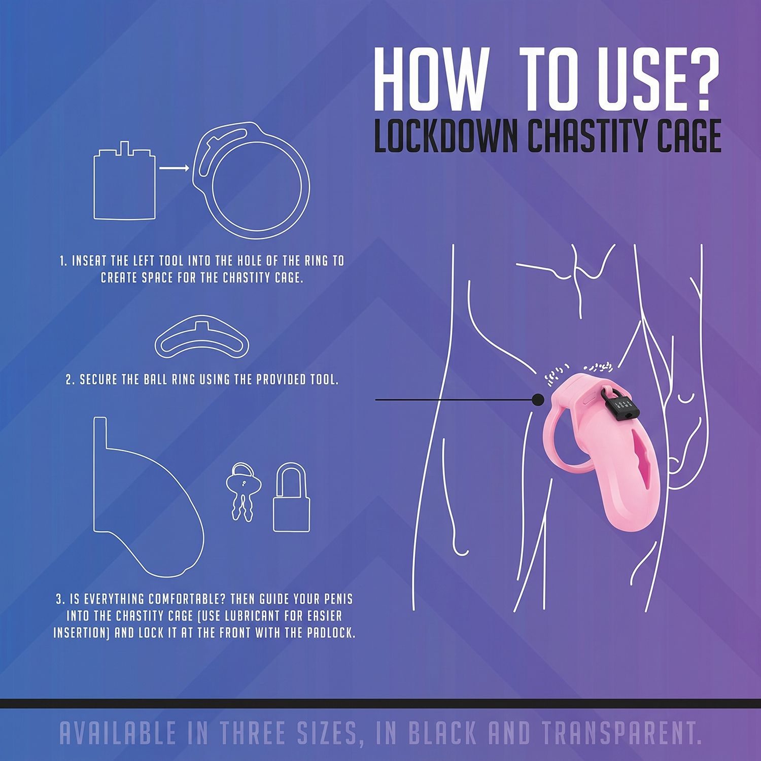 LOCKDOWN - Chastity Cage Medium - Pink - afbeelding 3