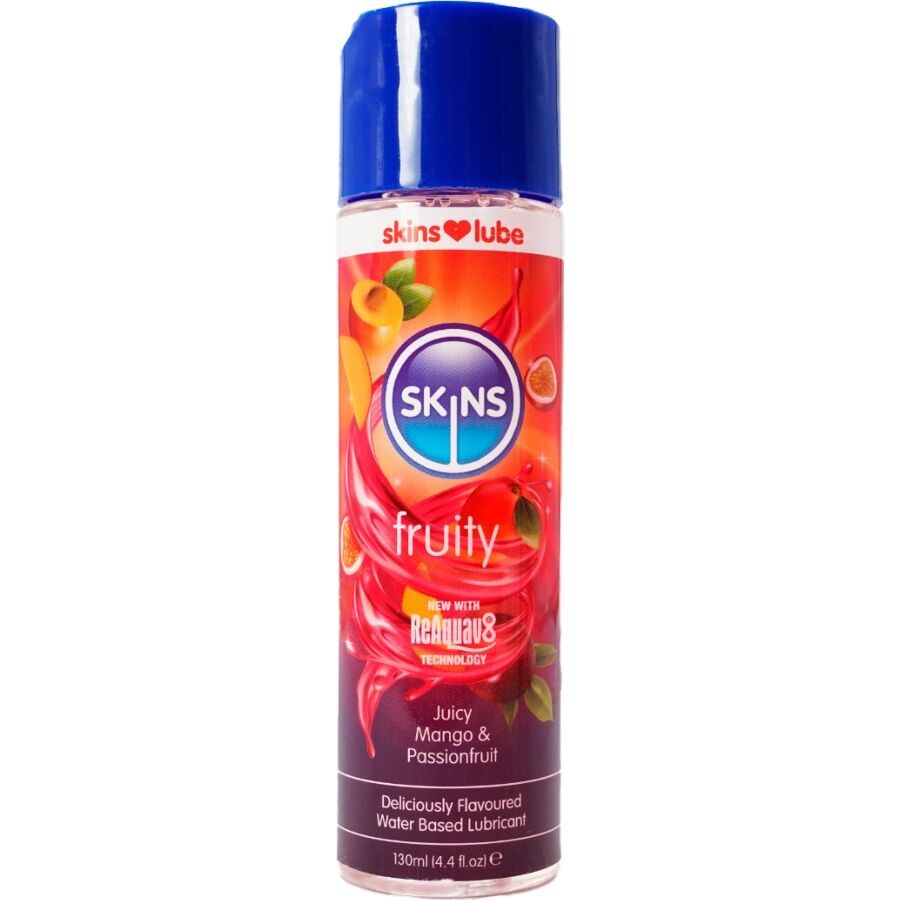 Skins - Fruitig Glijmiddel Op Waterbasis, Mango & Passievrucht, 130 ml