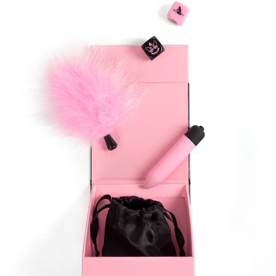 Secret Play - Pleasures Box Voor Stellen: Dobbelstenen + Vibrerende Kogel + Veerpen - afbeelding 5