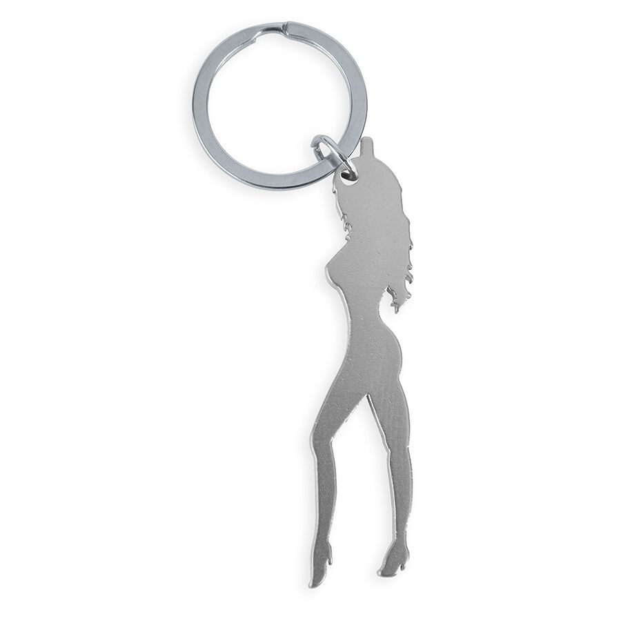 Diablo Picante - Sleutelhanger Met Vrouwelijk Silhouet In Zilveren Kleur Met Bieropener