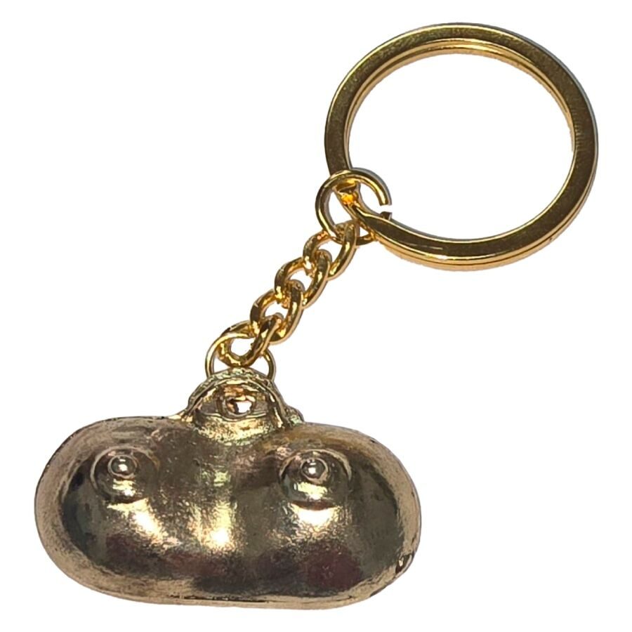 Diablo Picante - Gouden Metalen Sleutelhanger Met Borsten