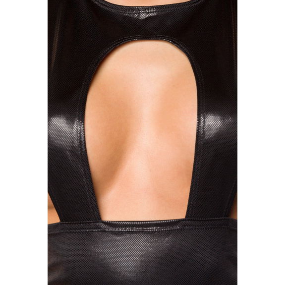Mini-jurk metallic look zwart