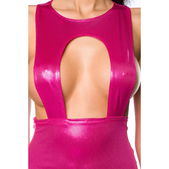 Mini-jurk metallic look roze