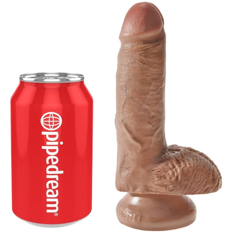 King Cock - Realistische Penis Met Testikels 13,2 cm Karamel