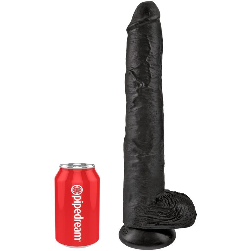King Cock - Realistische Penis Met Testikels 30,5 cm Zwart