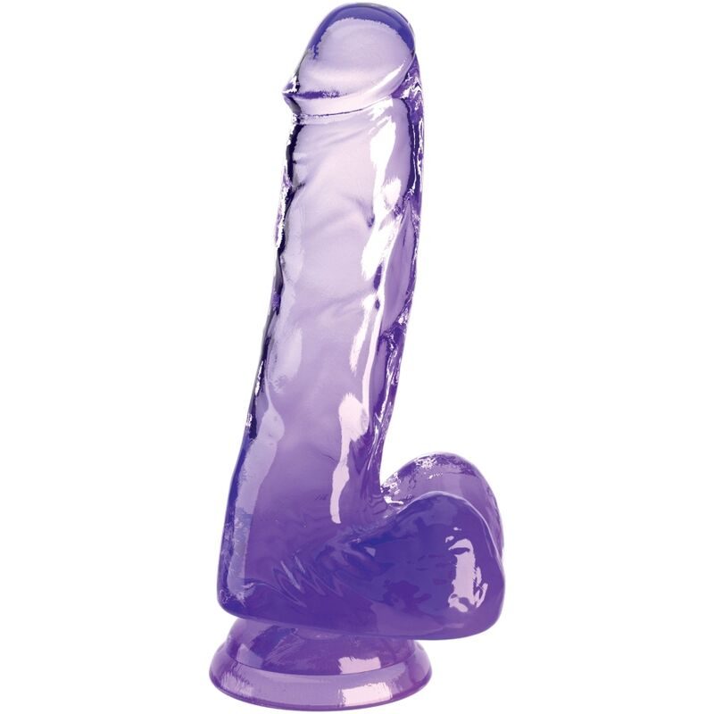 King Cock - Heldere Realistische Penis Met Testikels 13,5 cm Paars