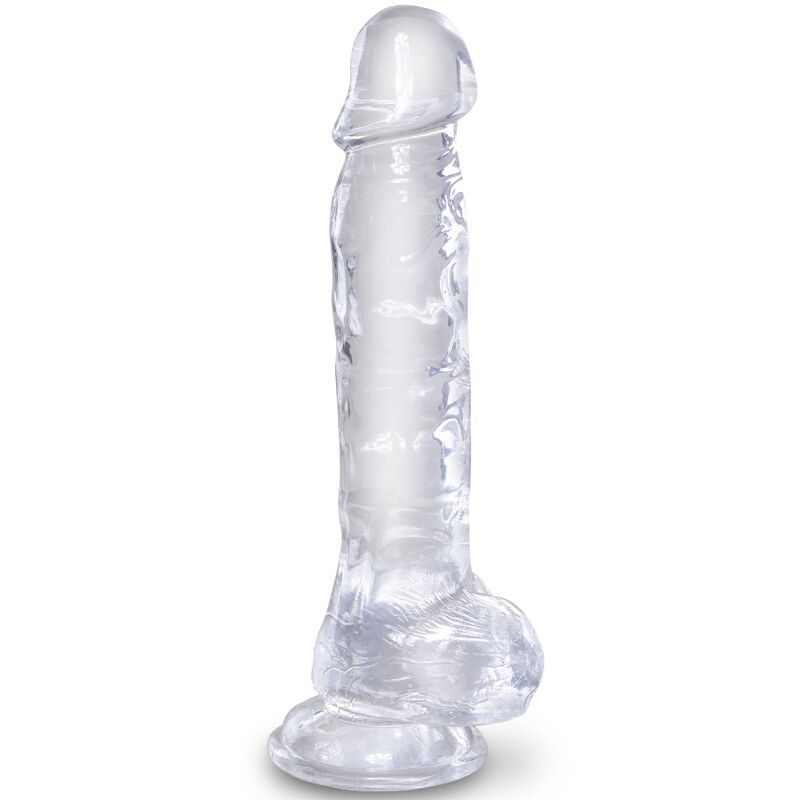 King Cock - Heldere Realistische Penis Met Testikels 16,5 cm Transparant