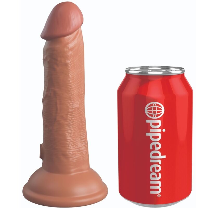 King Cock - Elite Realistische Vibrerende & Siliconen Dildo 15,2 cm Karamel