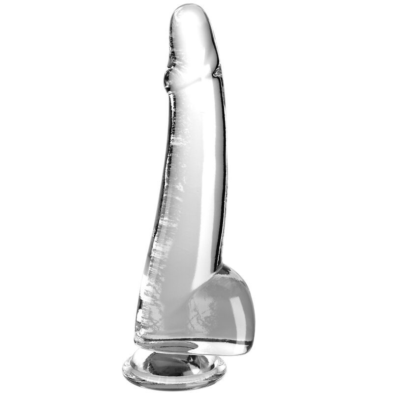 King Cock - Doorzichtige Dildo Met Testikels 19 cm Transparant