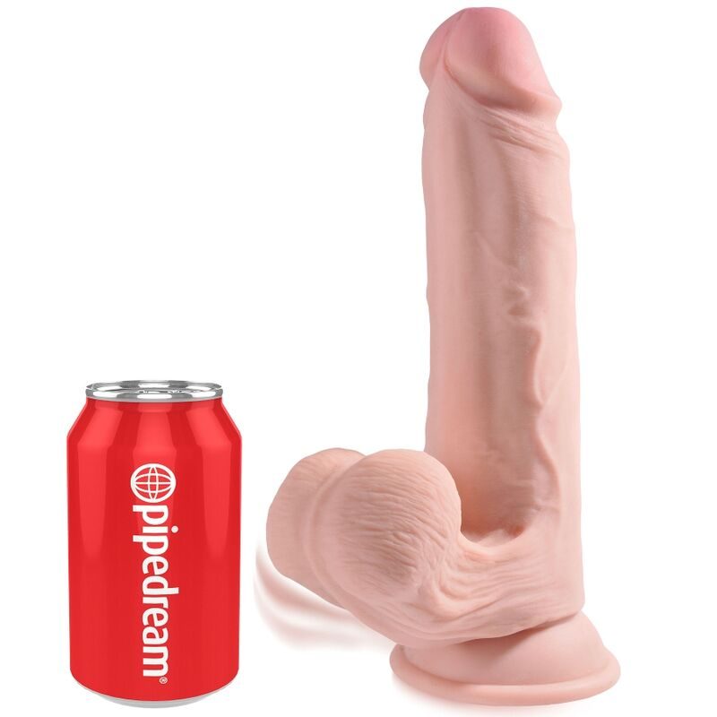 King Cock - Plus 3D Dildo Swingende Ballen 20,3 cm