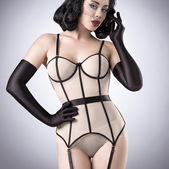 3-delige corsetset met satijn 