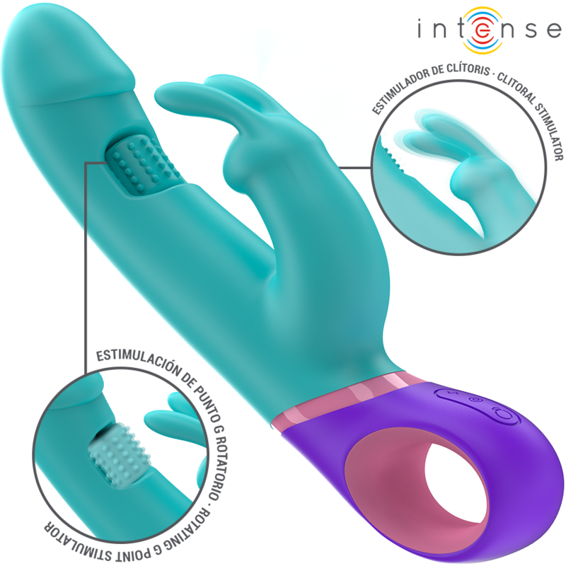 Intense - Mónica Konijnenvibrator Met Roterende G-Spot Stimulator Blauw