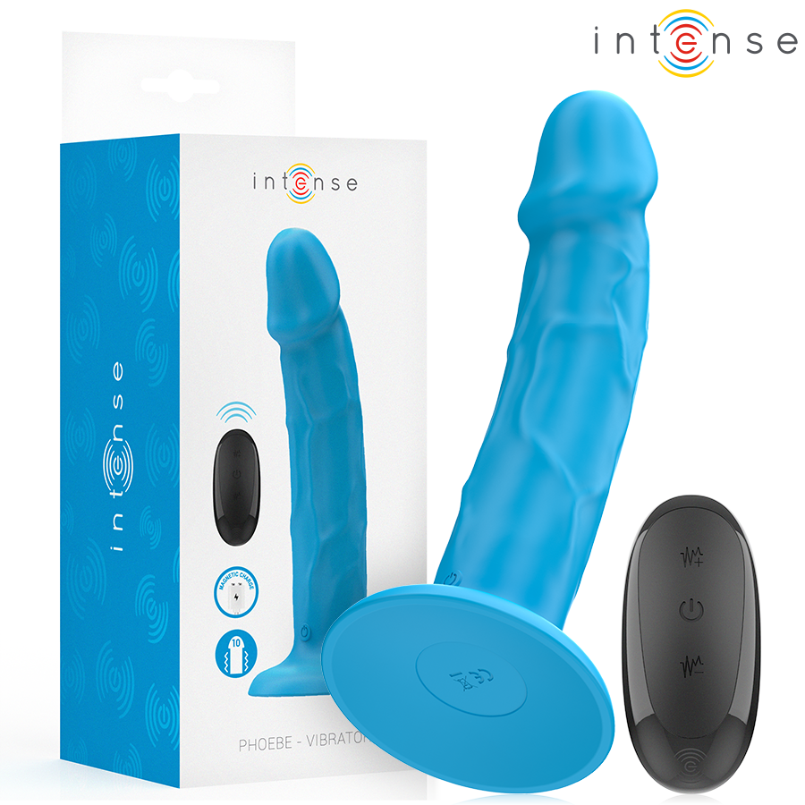 Intense - Phoebe Realistische Vibrator 10 Vibraties Blauwe Afstandsbediening