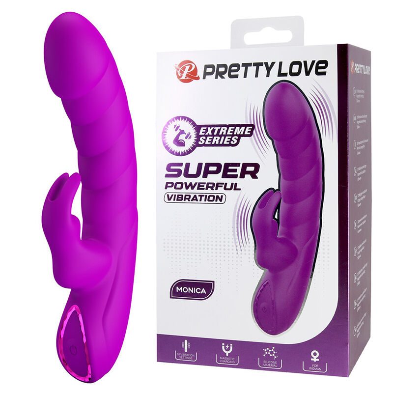 Pretty Love - Monica Oplaadbare Vibrator Met Dubbele Stimulatie Voor G-Spot En Clitoris, Paars