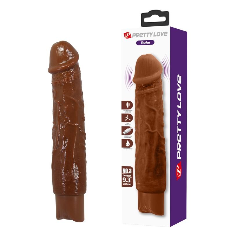 Pretty Love - Duke Realistische Vibrator 23,5 cm Ø 4,8 cm Bruin