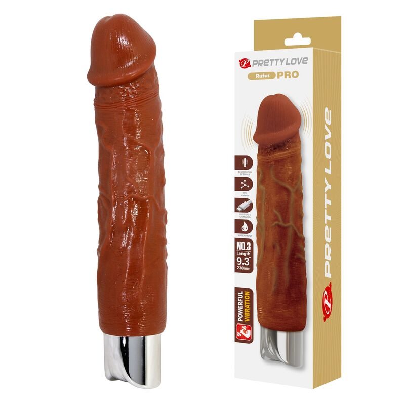 Pretty Love - Professionele Realistische Vibrator 23,5 cm Ø 4,8 cm Bruin