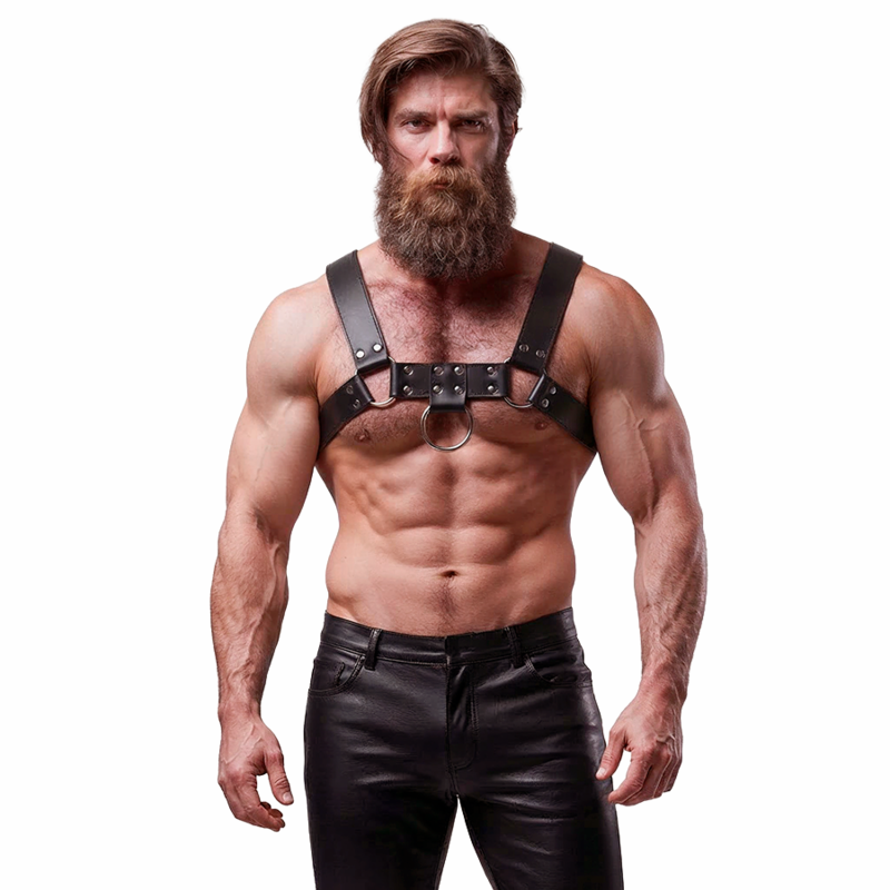 Fetish Submissive Attitude - Eco-Lederen Borstharnas Voor Mannen