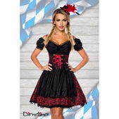 Premium dirndl zwart/ rood met blouse