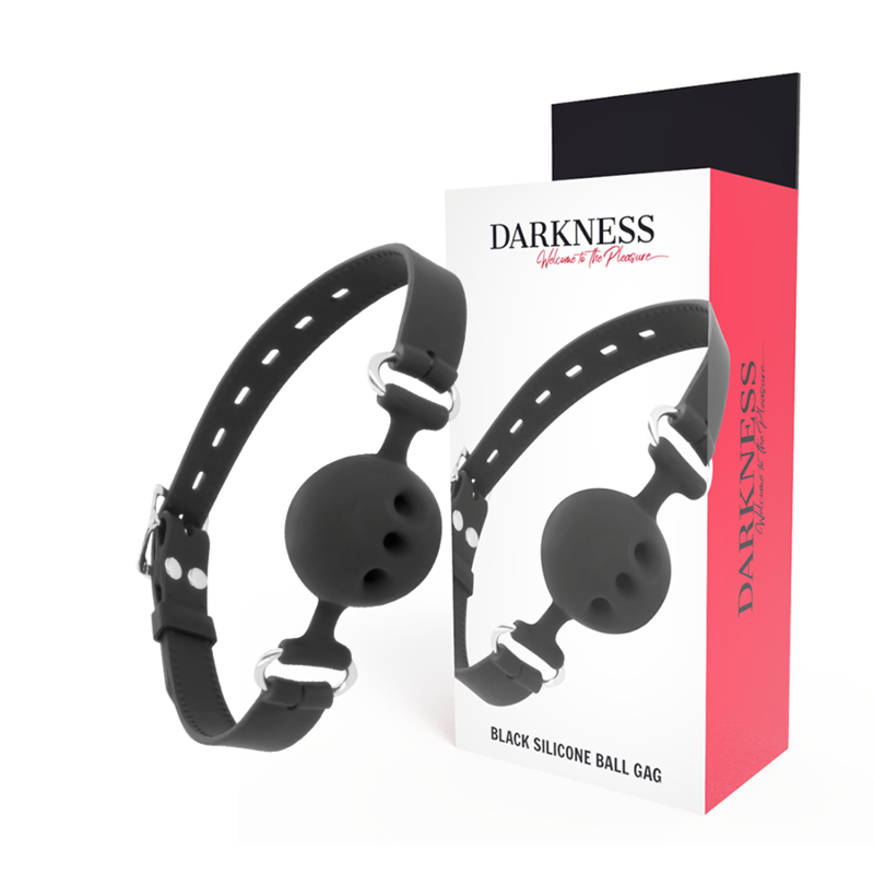Darkness - Zwarte Silicone Ademende Gag