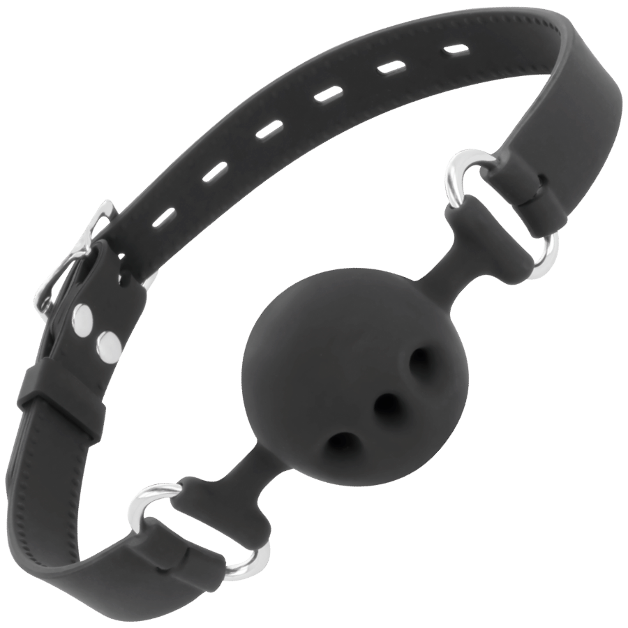 Darkness - Zwarte Silicone Ademende Gag - afbeelding 2