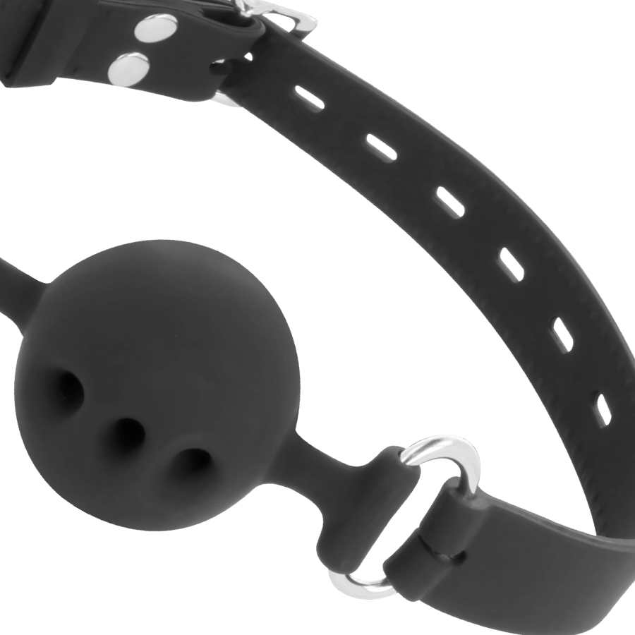 Darkness - Zwarte Silicone Ademende Gag - afbeelding 3