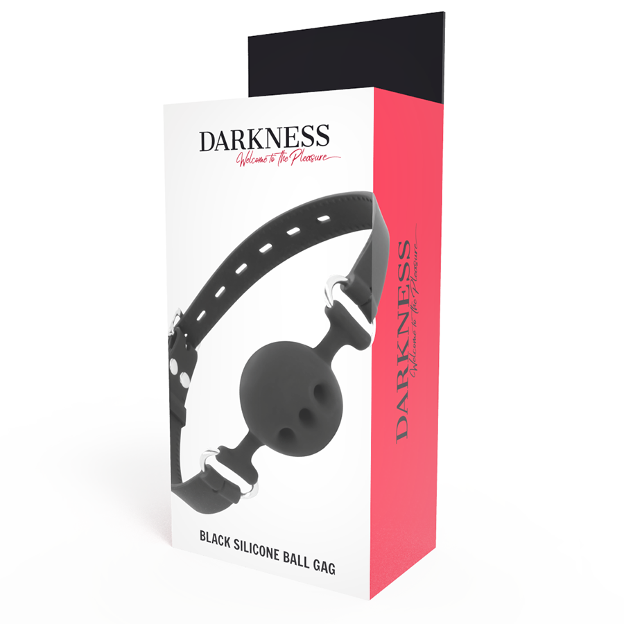 Darkness - Zwarte Silicone Ademende Gag - afbeelding 4