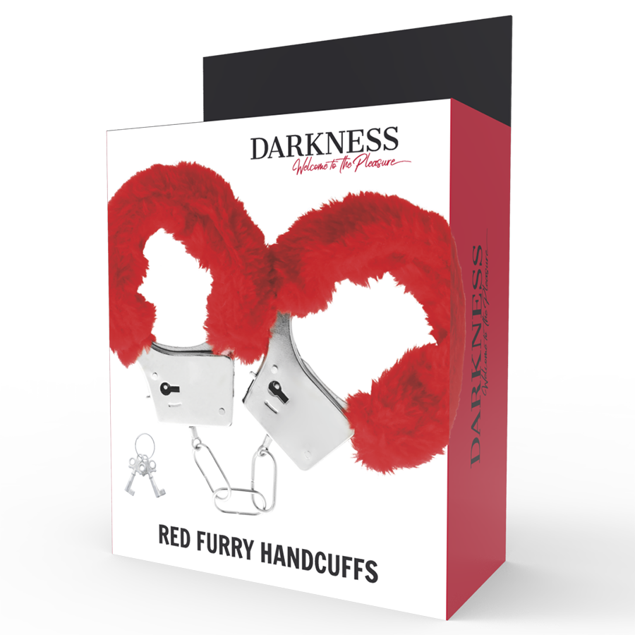 Darkness - Rood Gevoerde Metalen Handboeien - afbeelding 3