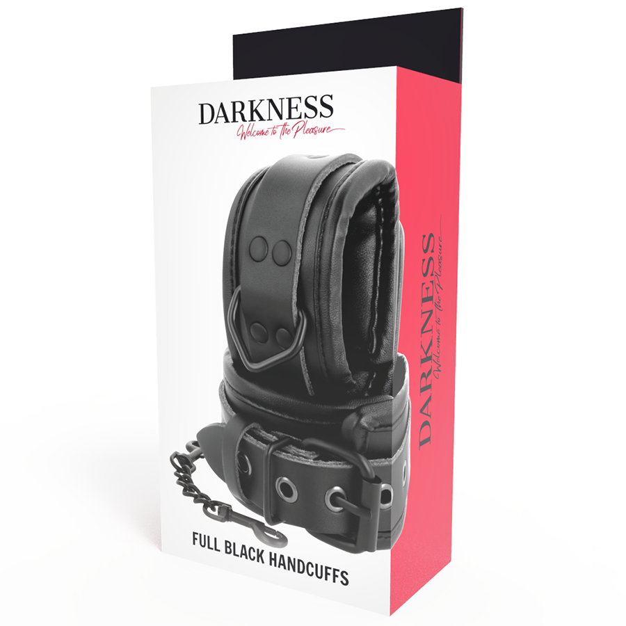 Darkness - Verstelbare Zwarte Lederen Handboeien - afbeelding 6