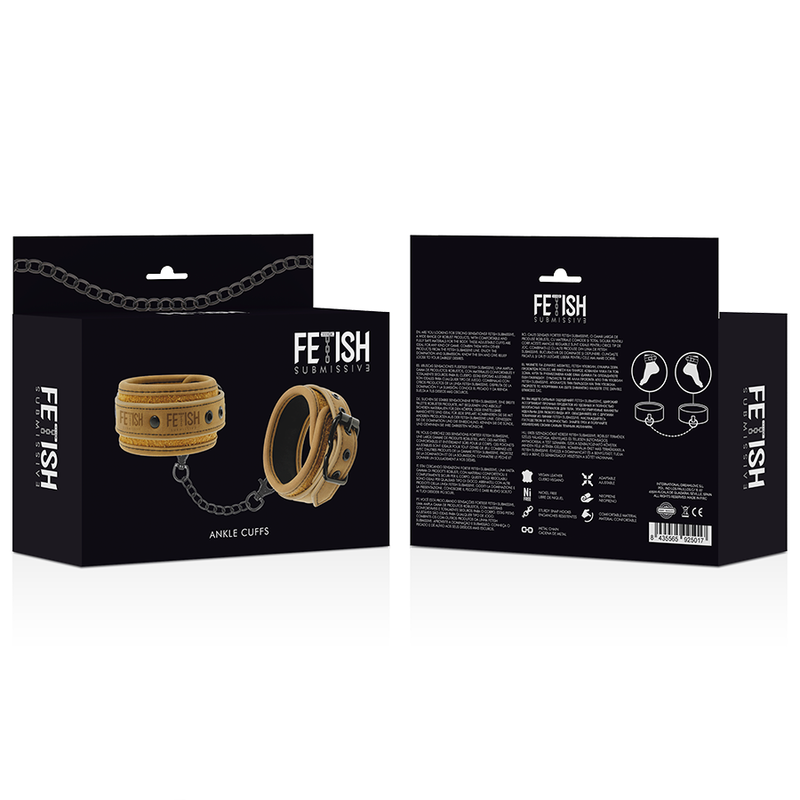Fetish Submissive Origen - Neopreen Voering Vegan Lederen Enkel Manchetten - afbeelding 7