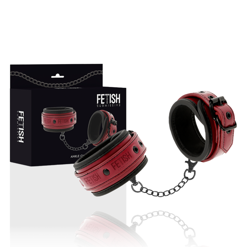 Fetish Submissive Dark Room - Neopreen Voering Vegan Lederen Enkel Manchetten - afbeelding 2
