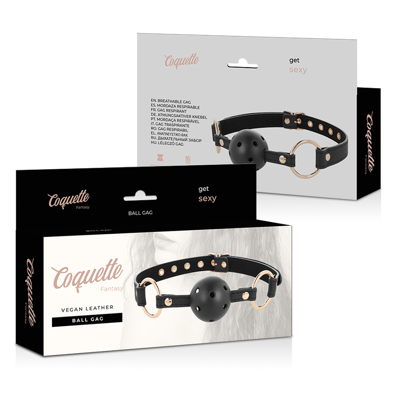 Coquette Chic Desire - Fantasie Ademende Vegan Lederen Gag - afbeelding 6