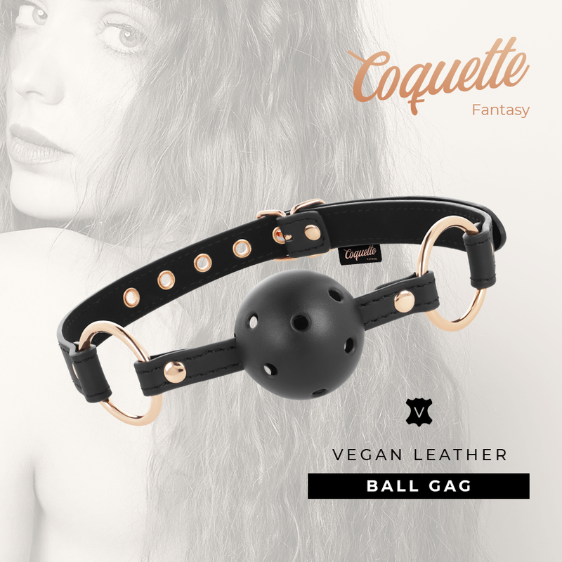 Coquette Chic Desire - Fantasie Ademende Vegan Lederen Gag - afbeelding 2
