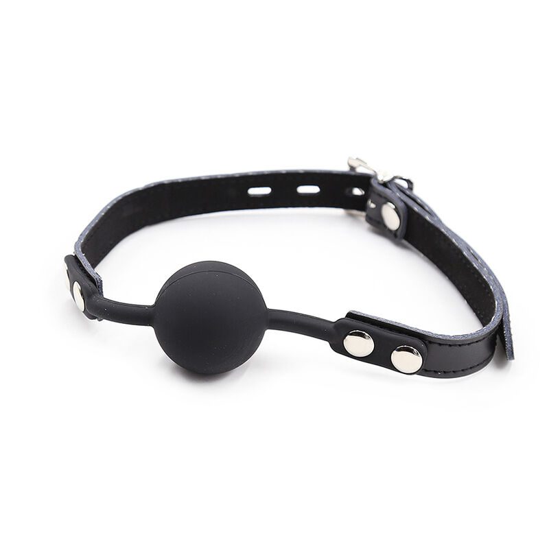 Ohmama Fetish - Siliconen Gag Met Lederen Band (Hangslot Inbegrepen) - afbeelding 3