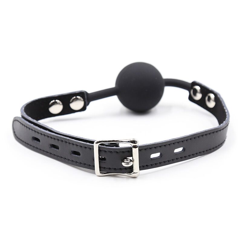 Ohmama Fetish - Siliconen Gag Met Lederen Band (Hangslot Inbegrepen) - afbeelding 4