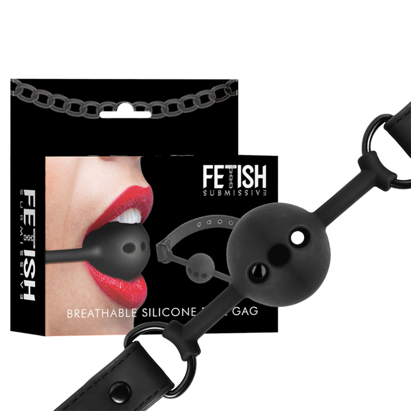 Fetish Submissive Bondage - Ademende Siliconen Bal Gag - afbeelding 8