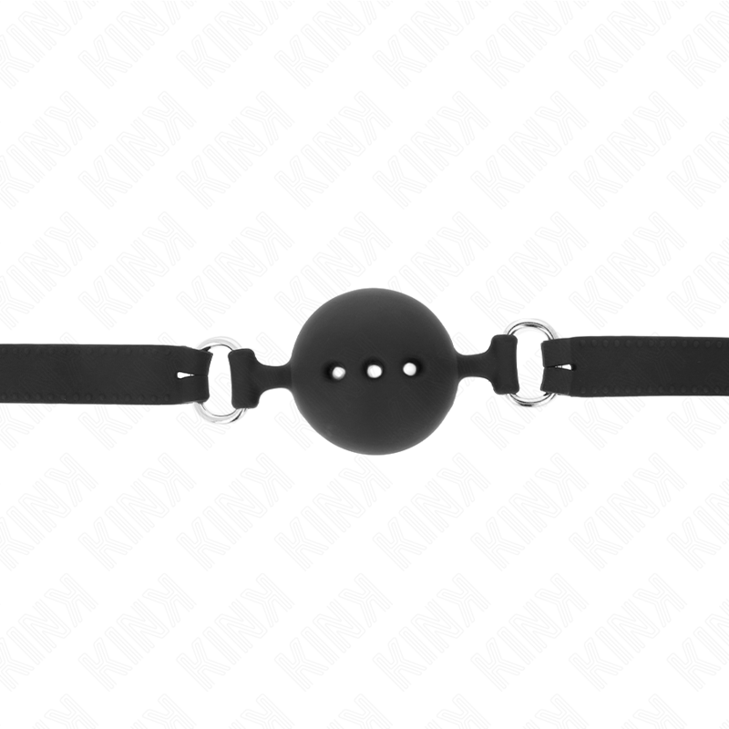 KINK - GAG 55 x 2 CM BAL 4,5 CM VOLLEDIGE SILICONEN MAAT M ZWART VERSTELBAAR 35-51 CM - afbeelding 4