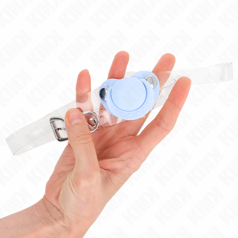KINK - FOPSPEENVORMIGE GAG 5,5 x 4 CM LICHTBLAUW VERSTELBAAR 43-60 CM - afbeelding 2
