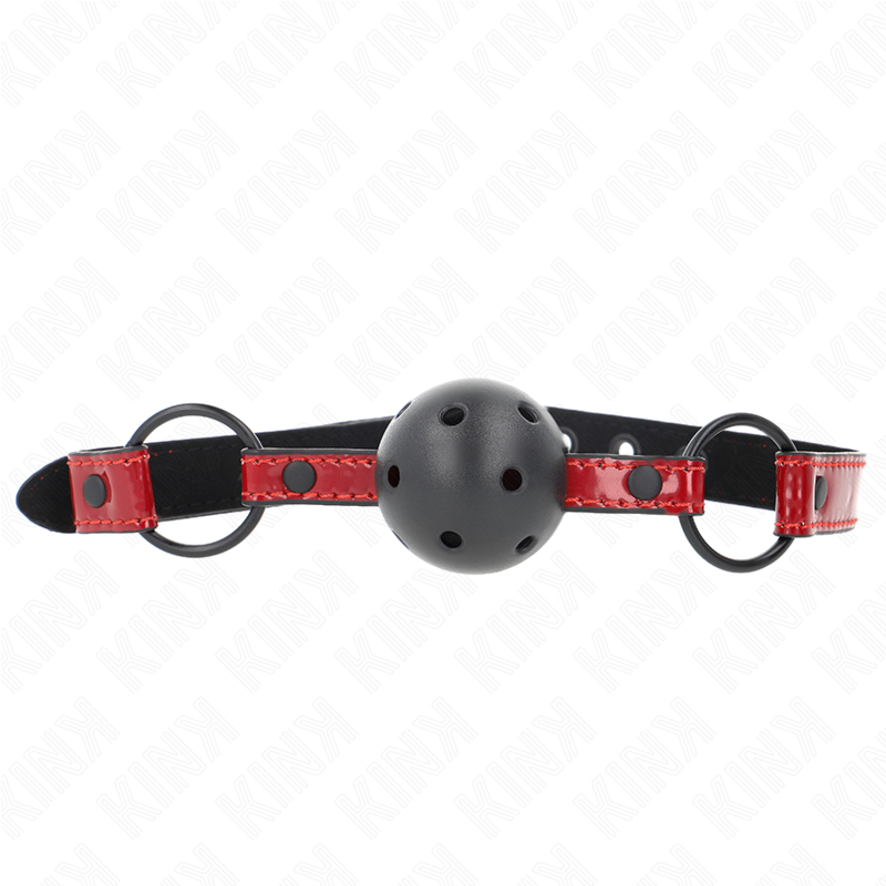 Kink - 4,5 cm Ball Gag In Glanzend Kunstleer 63,5 X 2 cm Verstelbaar 41 X 59 cm