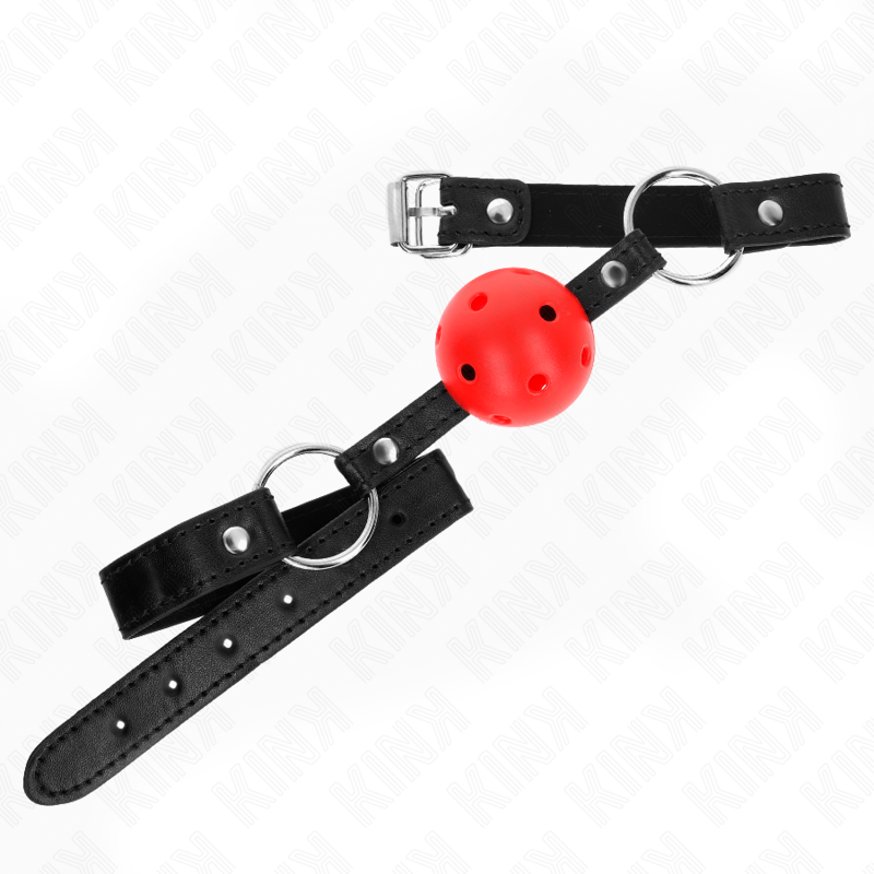 Kink - 4,5 cm Rood Hard Holle Bal Gag Model 1 63,5 X 2 cm - afbeelding 2