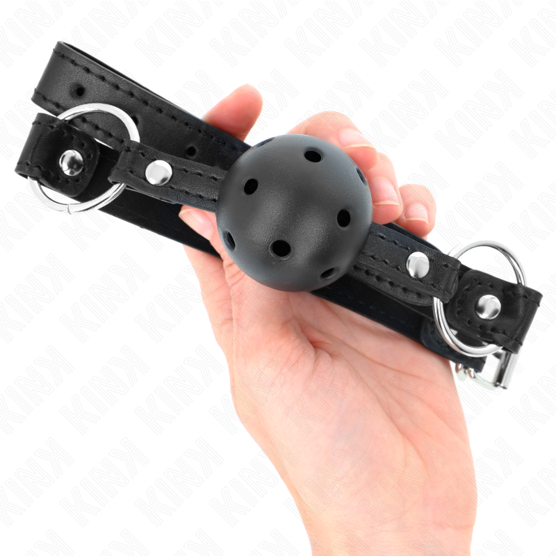 Kink - 4,5 cm Zwarte Harde Holle Bal Gag Model 1 63,5 X 2 cm - afbeelding 4