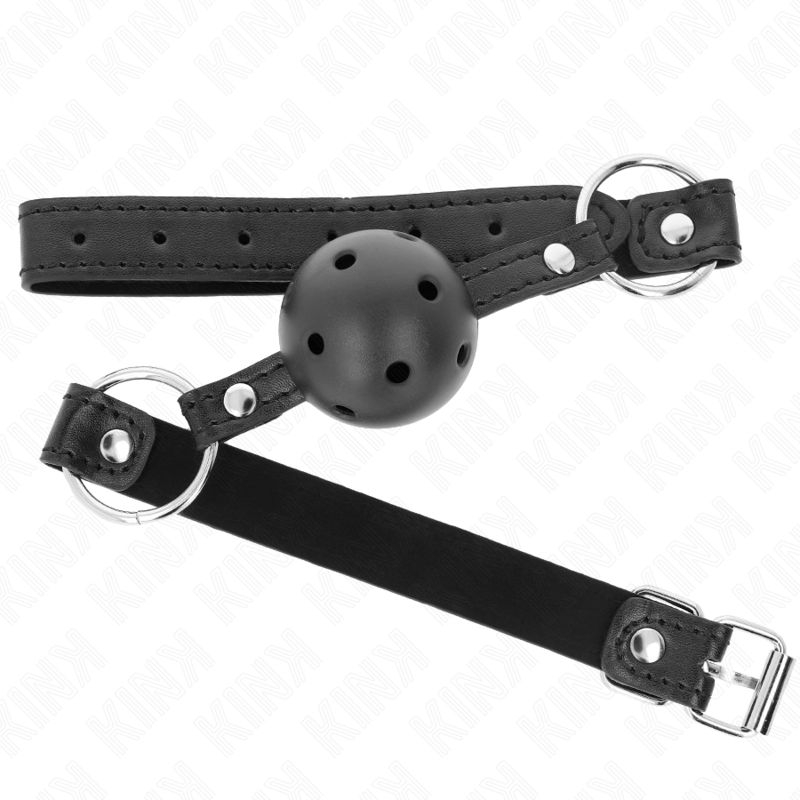 Kink - 4,5 cm Zwarte Harde Holle Bal Gag Model 1 63,5 X 2 cm - afbeelding 2